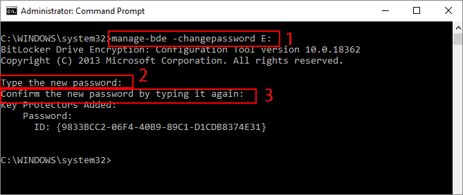 change password by command