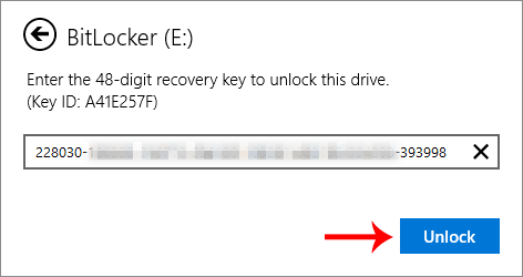 recovery key unlock
