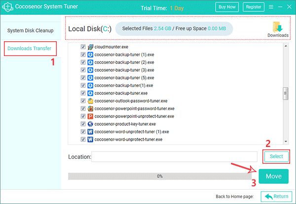 transferencia de descargas