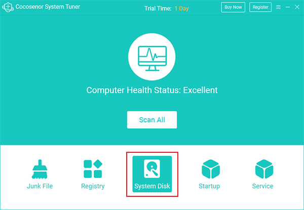 Clean system driev C via System Tuner