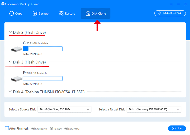 choose disk clone