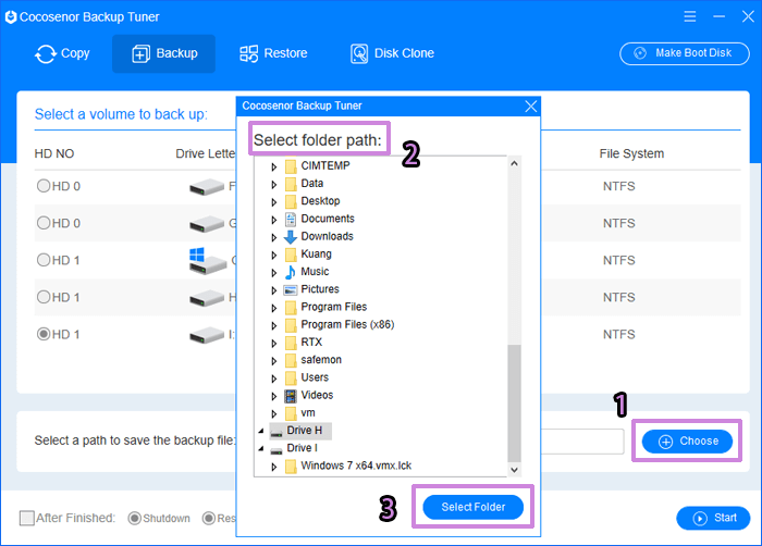 select a path to sav backup file