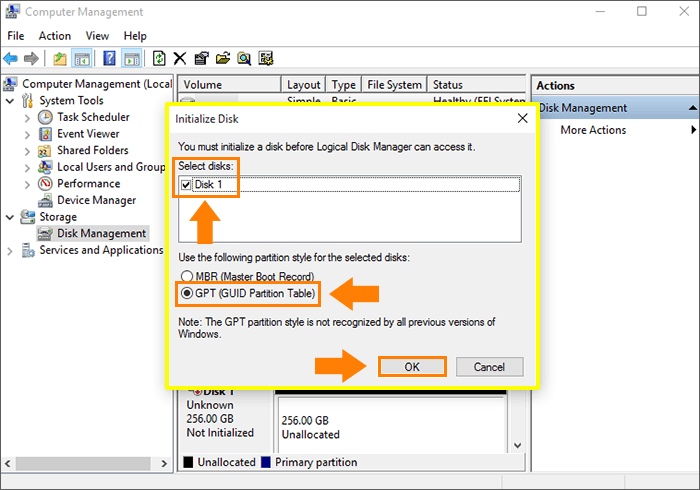 initialize the new ssd