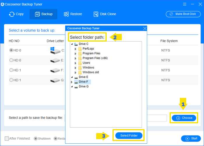 select a partition path