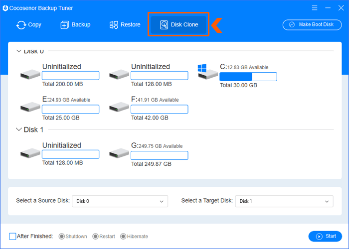 choose disk clone