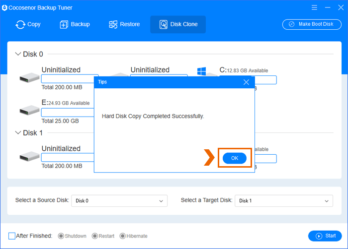 hard disk cloned successfully