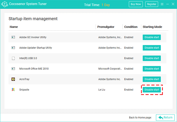 disable startup programs