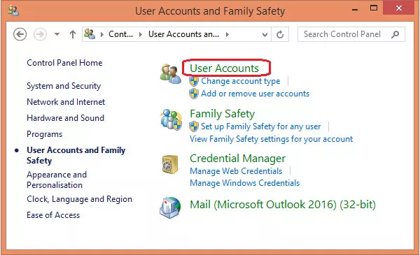 user accounts