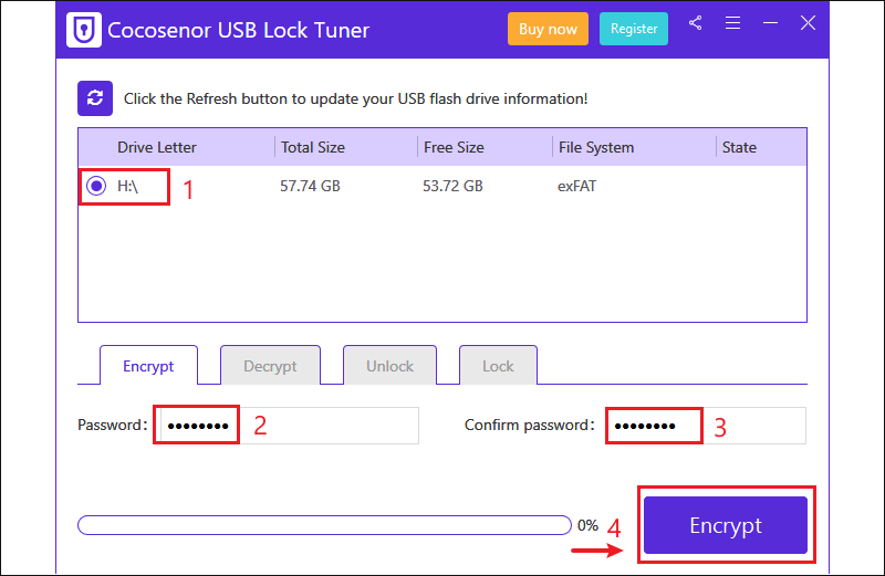 encrypt drive with usb lock tuner