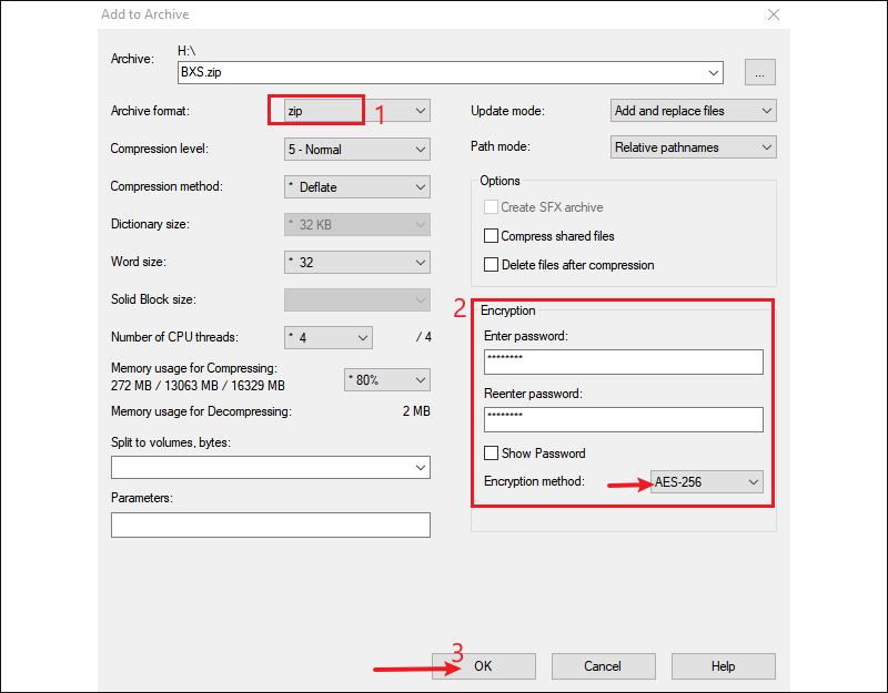 encrypt with 7zip