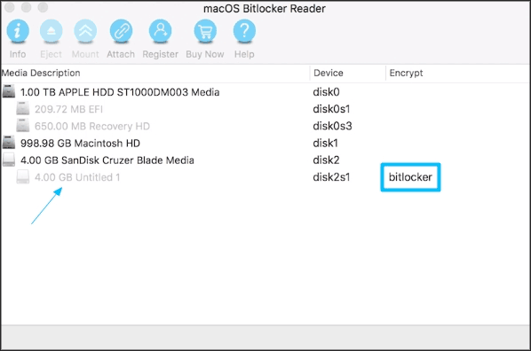 inserted BitLocker usb