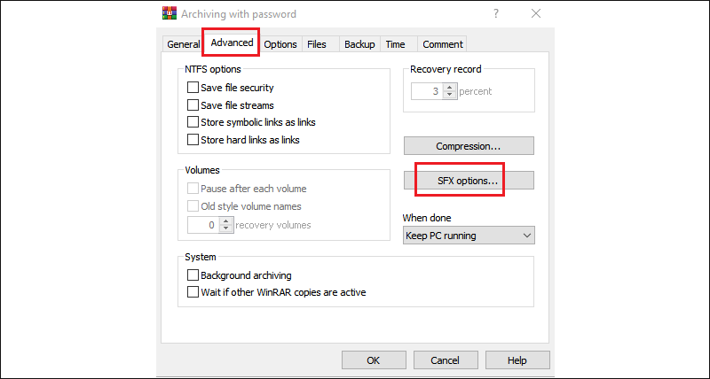 click sfx options