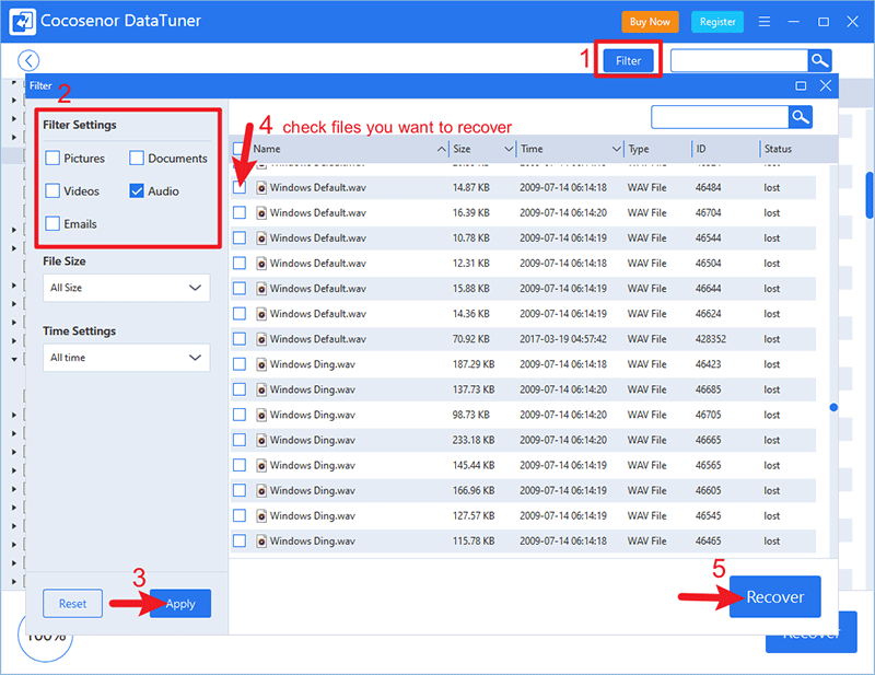 filter file types