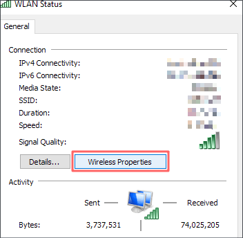 wireless network properties