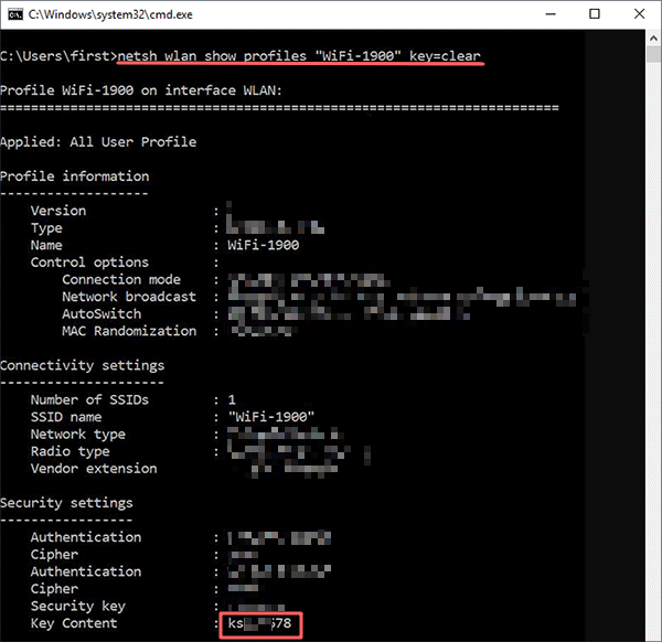 recover wifi password from laptop cmd