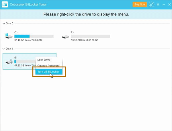 click on Turn off BitLocker