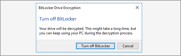 turn off bitlocker