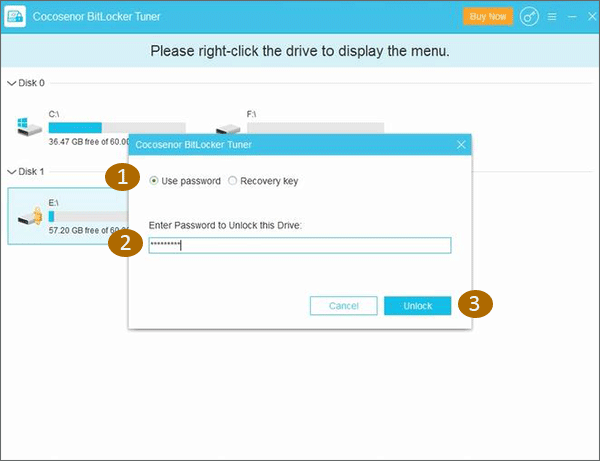 unlock USB drive with password