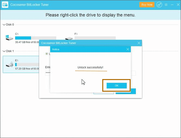 unlock USB drive successfully