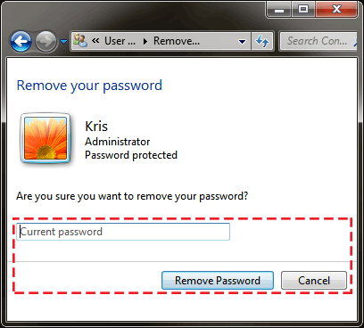 verify the password