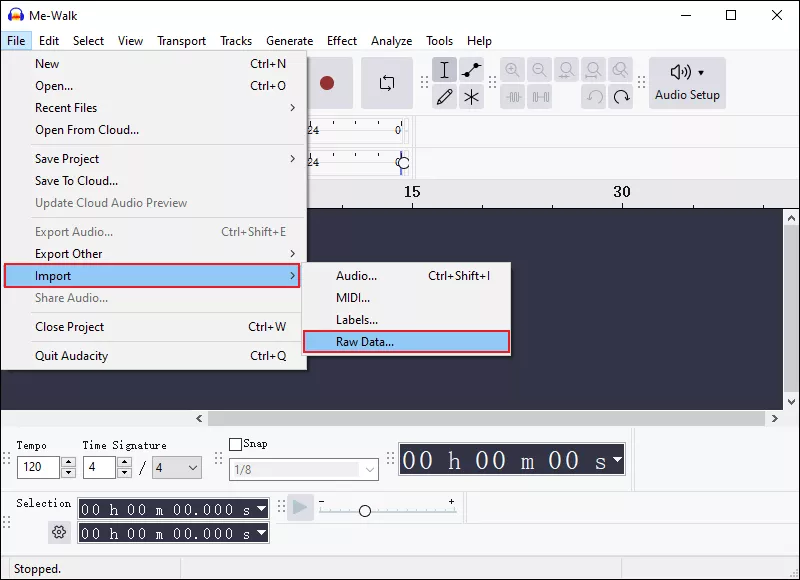 Click File and Import