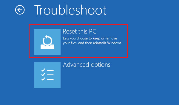 factory reset windows 8 without password