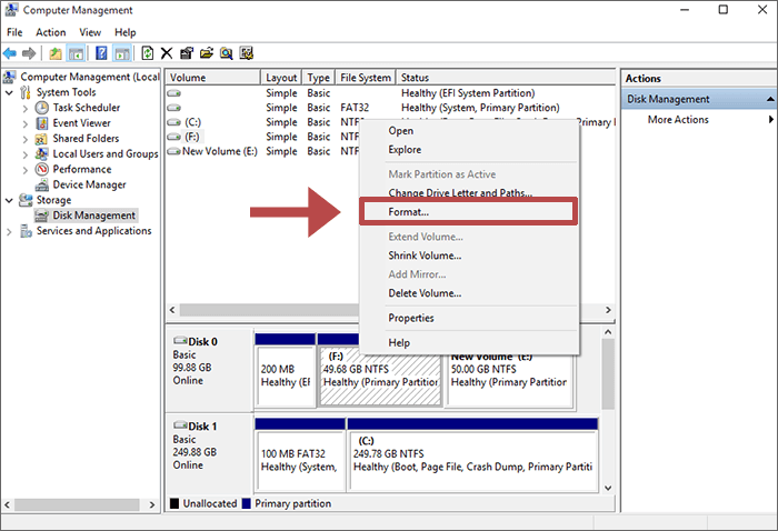 format system disk