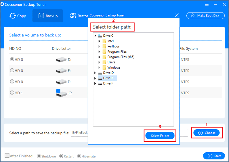 Click the Choose Button and Select Folder 
