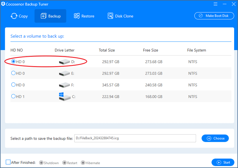 Select the Disk Drive