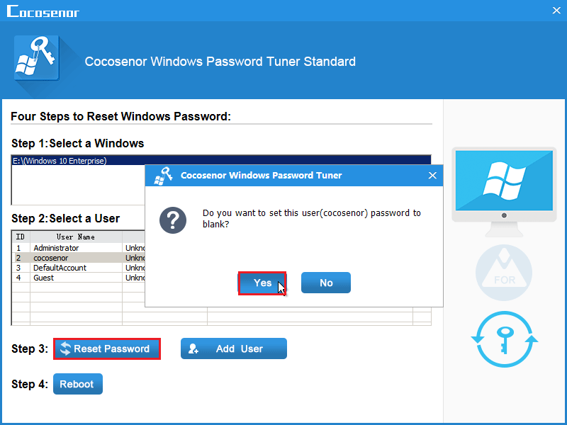 reset windows password