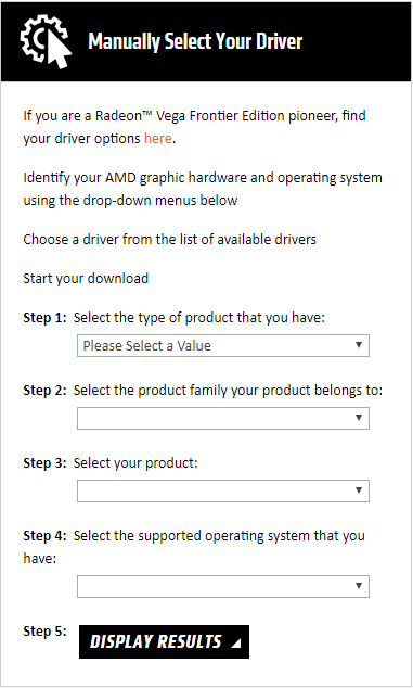 manually select the driver