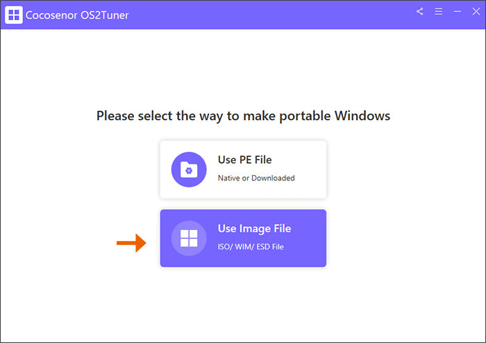 select the option Use Image File