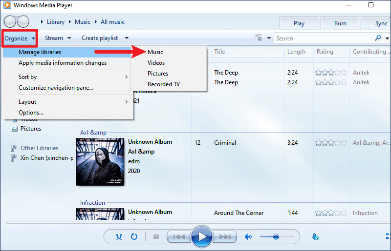 manage music libraries 