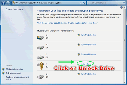 bitlocker unlock without password and recovery key