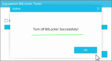 turn off BitLocker successfully