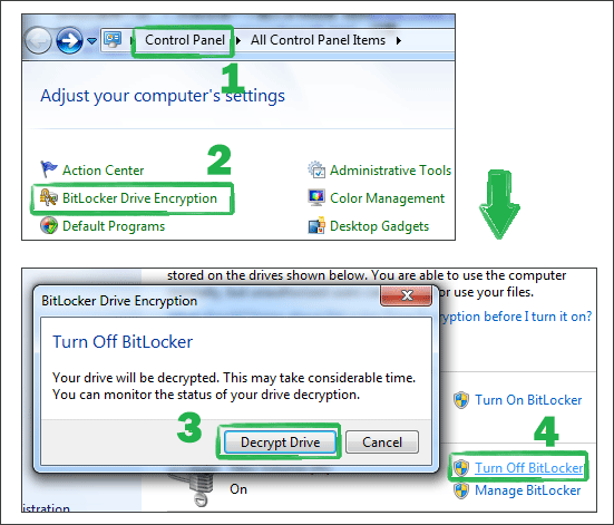  steps to turn off BitLocker encryption