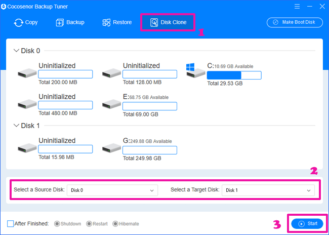 backup tuner interface