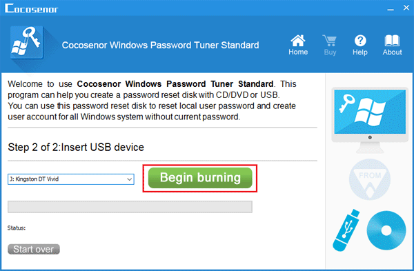 begin urning to create a password reset disk
