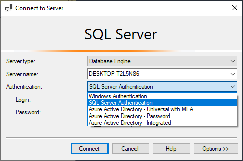 connect to sql server