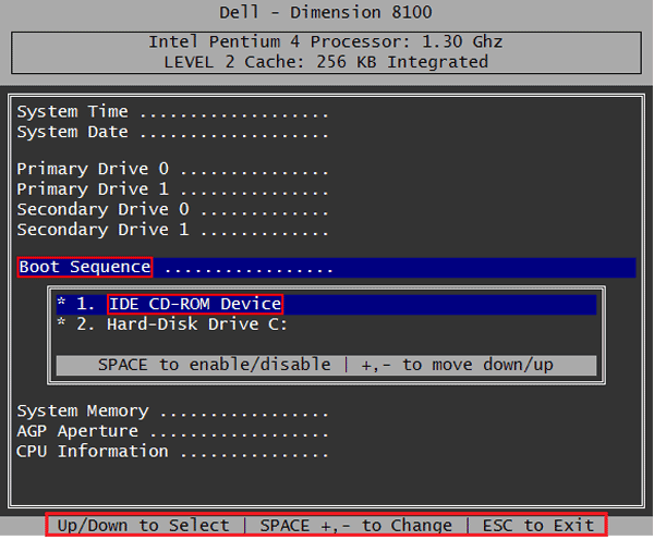 set dell computer boot from cd