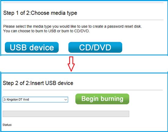 create a password reset disk