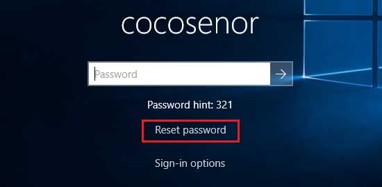 reset password