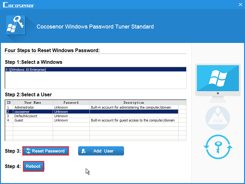 reset windows 10 enterprise password