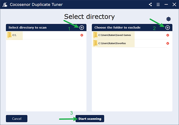 choose directory to scan 