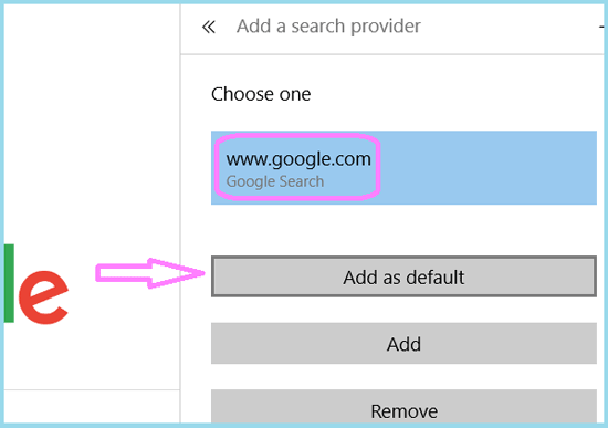 add google as default