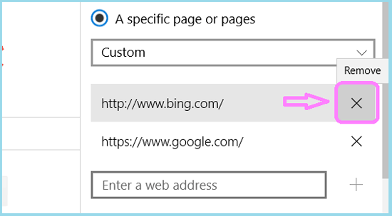 remove dafault home page from edge