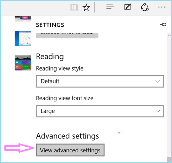 select view advanced settings