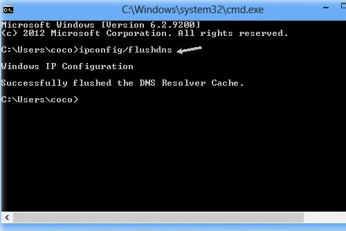 clear dns cache with command