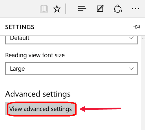 view advanced settings