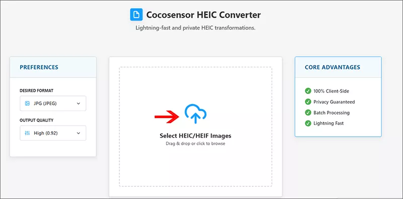 select HEIC files